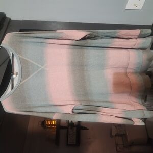 Women's Pink and Gray Sweater